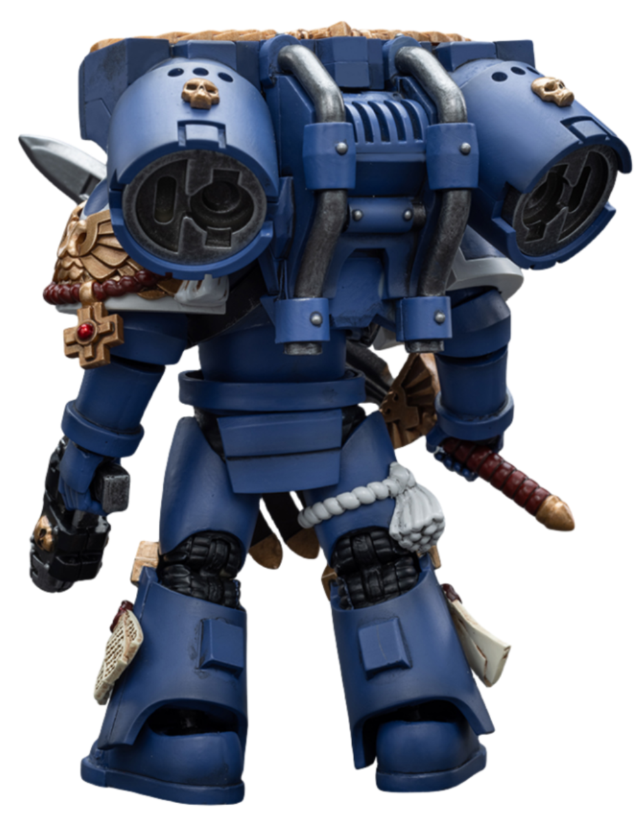 HiPlay JoyToy 40K Collectible Figure: Ultramarines Vanguard Veteran Sergeant 1:18 Scale Action Figures (Sergeant JT8018)