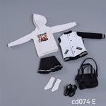 Cdtoys, Baseball Jacket Hooded Sweatshirt and Pleated Skirt Set, Figure Doll Clothes