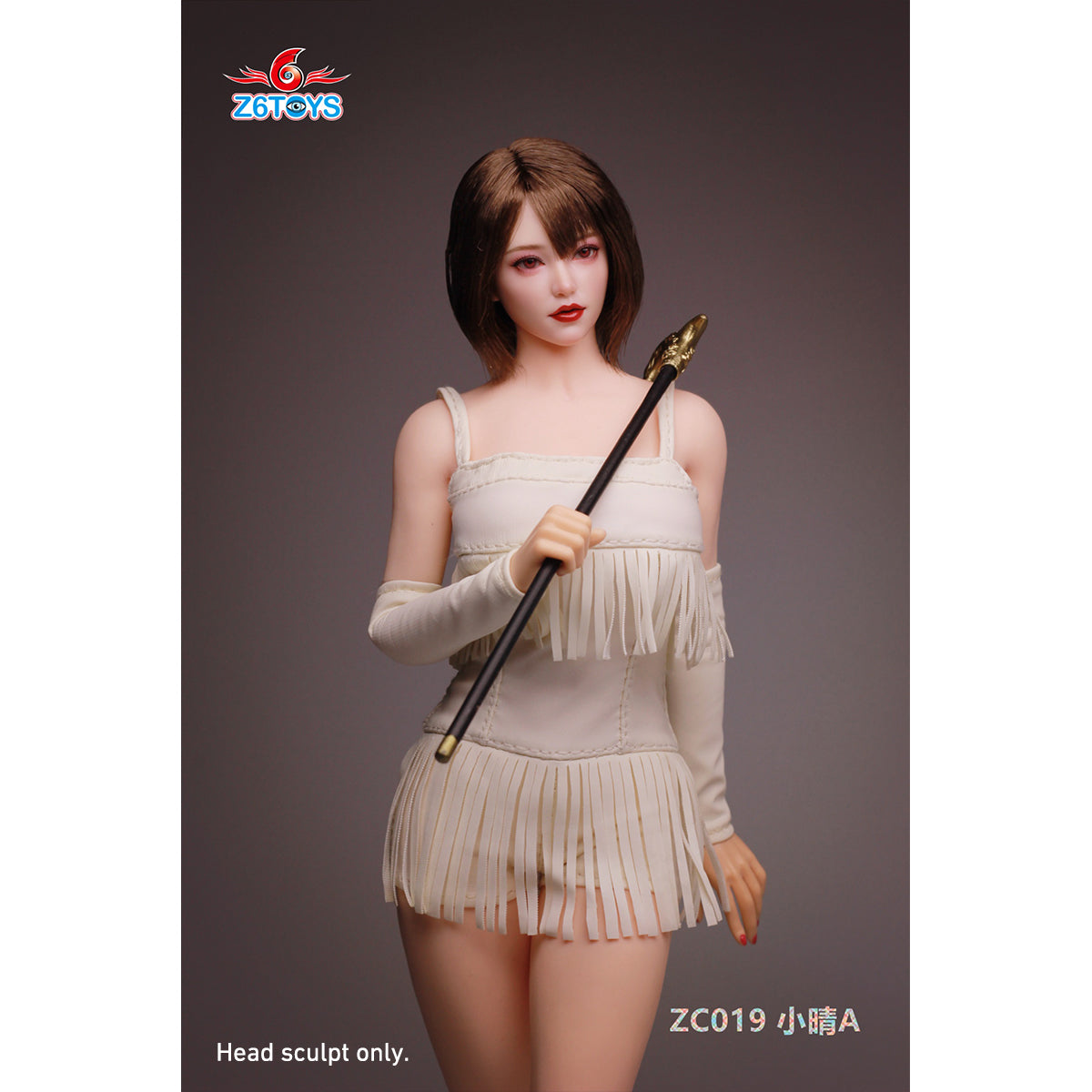 Z6TOYS Asian Movable Eye Female Xiaoqing Head Sculpt Accessory Fit 1/6 Scale 12-inches Figure