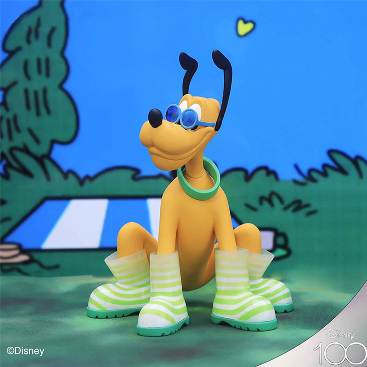 MORSTORM Disney 100th Anniversary Series Pluto in Rain Boots Art Statue