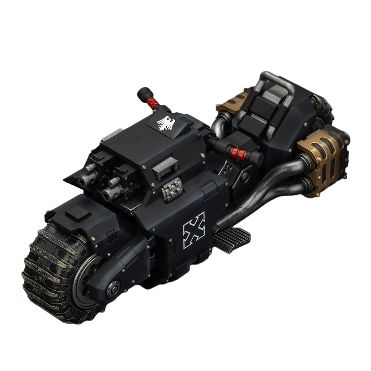 JOYTOY Warhammer 40K Raven Guard/Space Wolves/Blood Angels Raider-pattern Combat Bike with twin-linked bolt rifles (JT03776) 1/18 Scale Action Figure Vehicle Set