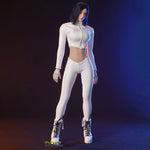 JIAOU DOLL, White Short Leather Jacket and Leather Pants,Doll Clothes For 12-inches Figure