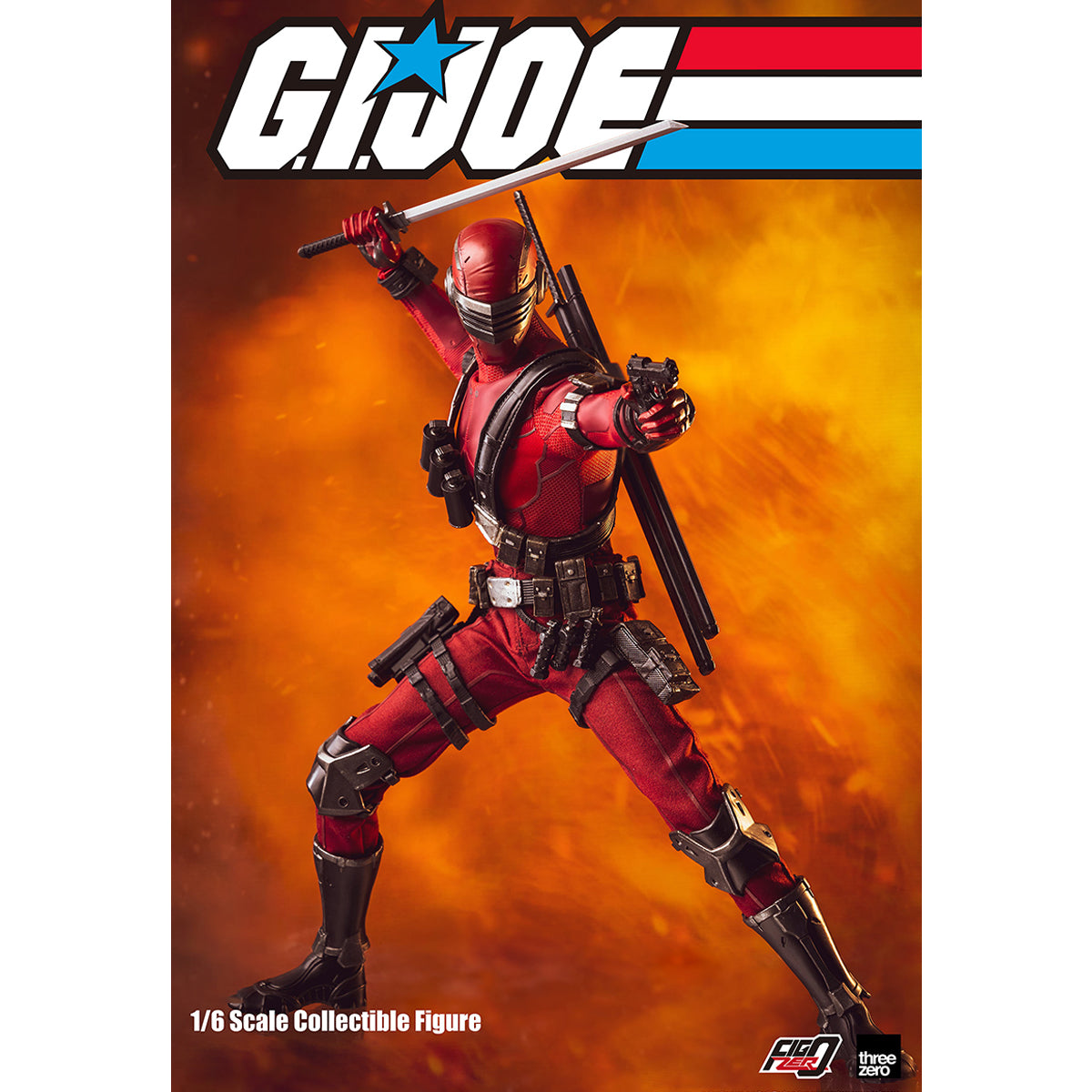 Figurines d'action Threezero GI Joe Snake Eyes Deadgame Red Édition spéciale