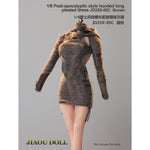JIAOUDOLL Ruched Post-Apocalyptic Style Long Dress JO25X-05 Doll Clothes Accessory Fit 1/6 Scale 12-inches Figure