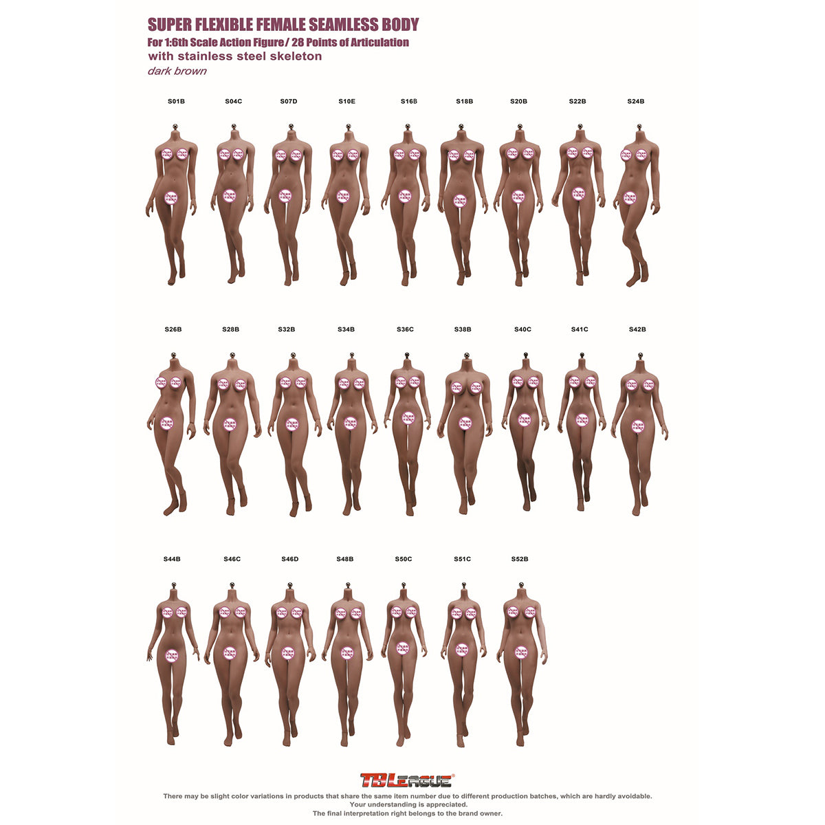 TBLeague Female Seamless Tall and Slender Type Large Bust 1/6 Scale Action Figure Body