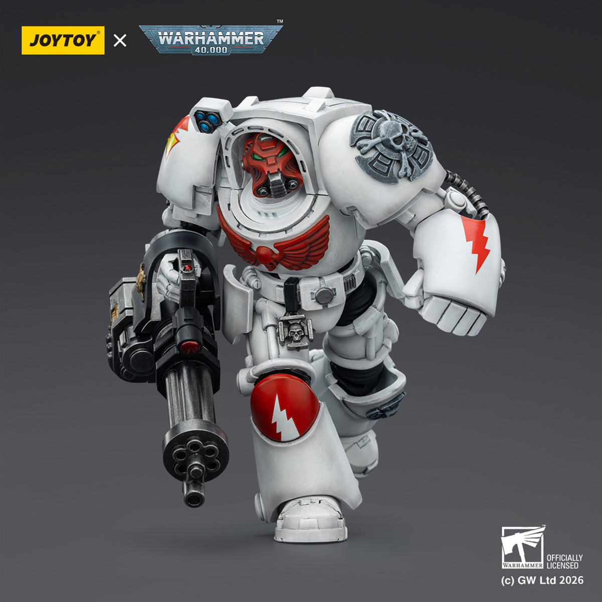 JOYTOY Warhammer 40,000 White Scars Terminator with Power Fist and Assault Cannon & with Power Fist and Storm Bolter & with Power Sword and Storm Bolter Action Figure