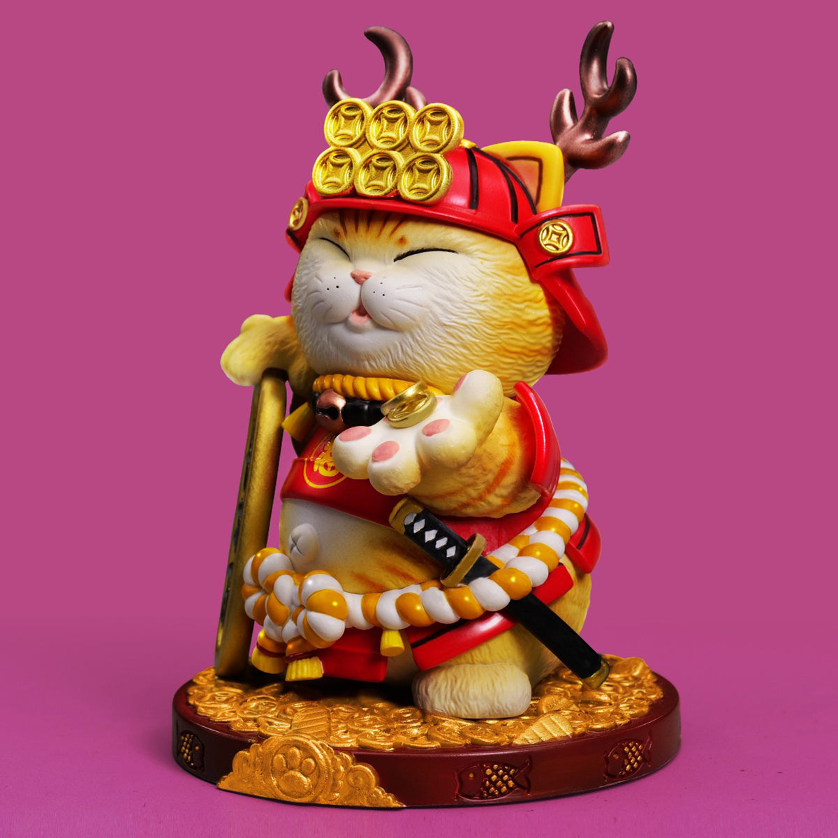 ZFS studio Plutus Cat Mini Edition Red Color Animal Figurine