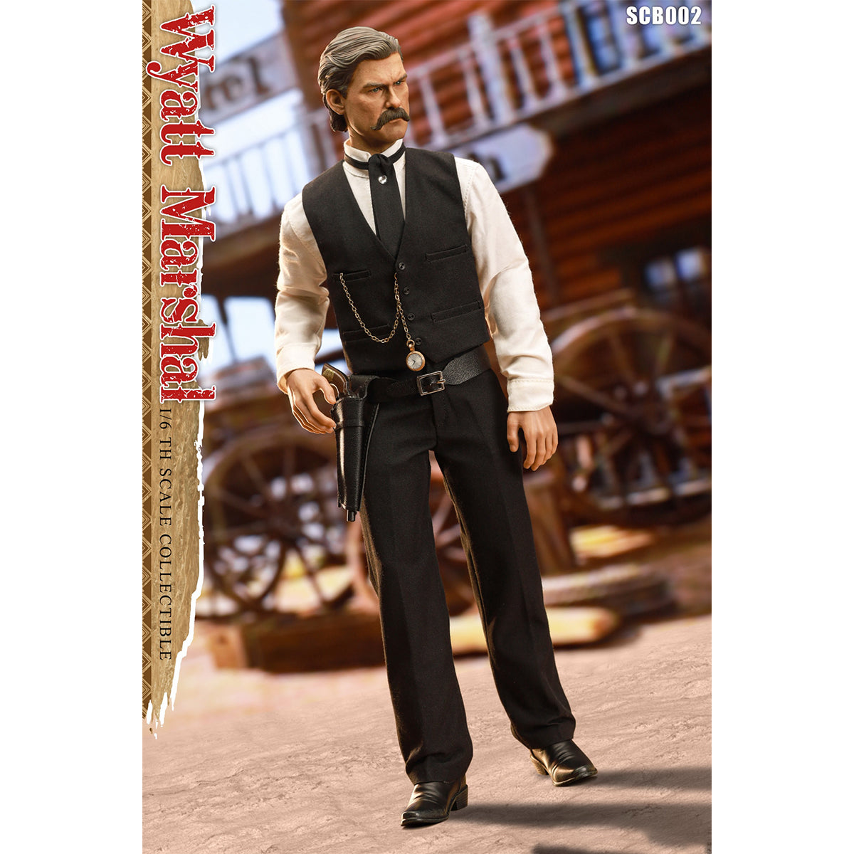 SNAKE TOYS Western Cowboy Tombstone Wyatt Marshal Deluxe Edition Double Head Sculpt Action Figure