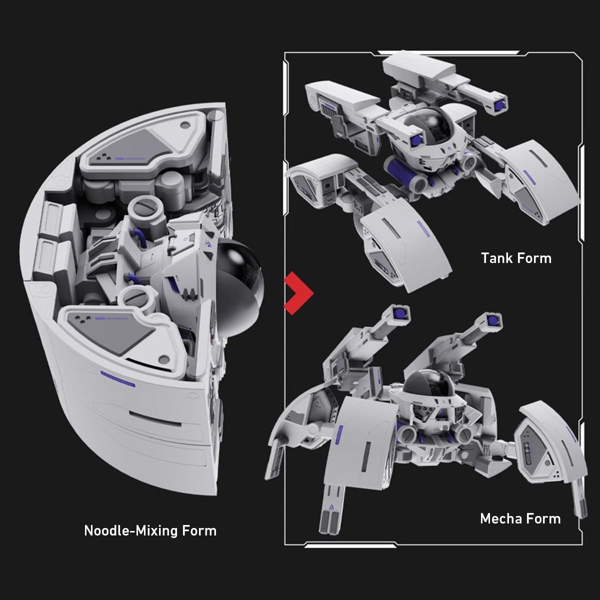 Loong Spirit Hidden Beast Face Zodiac Mecha Rat Instant Noodle Assembly Model Kits