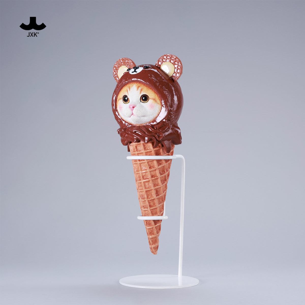 JXK Kitty Cone Cat Figurine 2.0 Static Expertly Hand-Painted Lifelike Animal Figurine