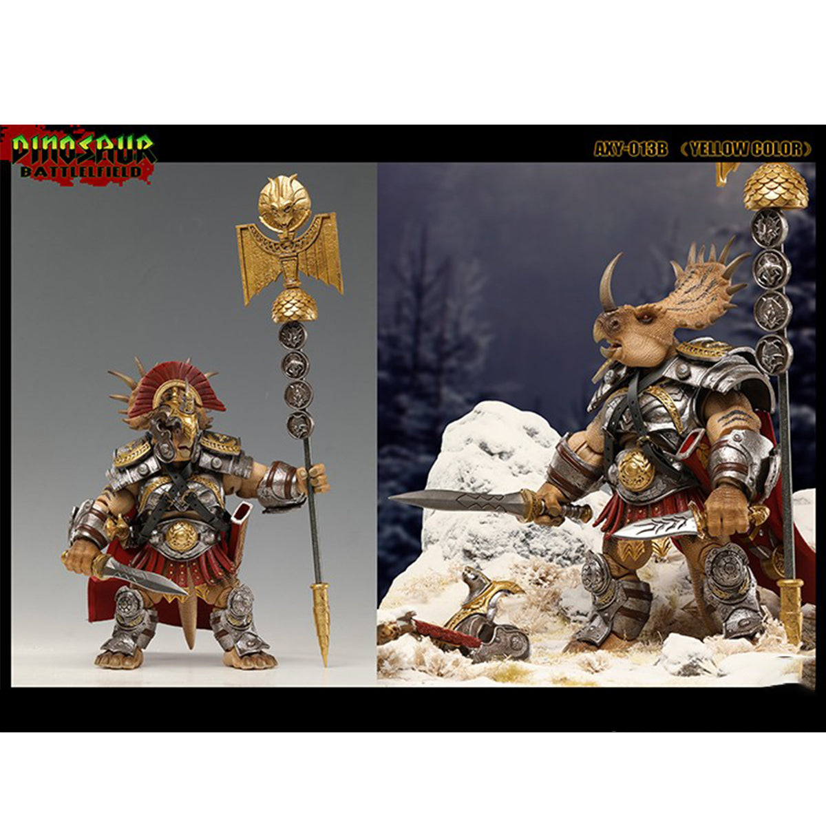 AXYTOYS Dinosaur Battlefield Triceratops & Accessory Pack Action Figures