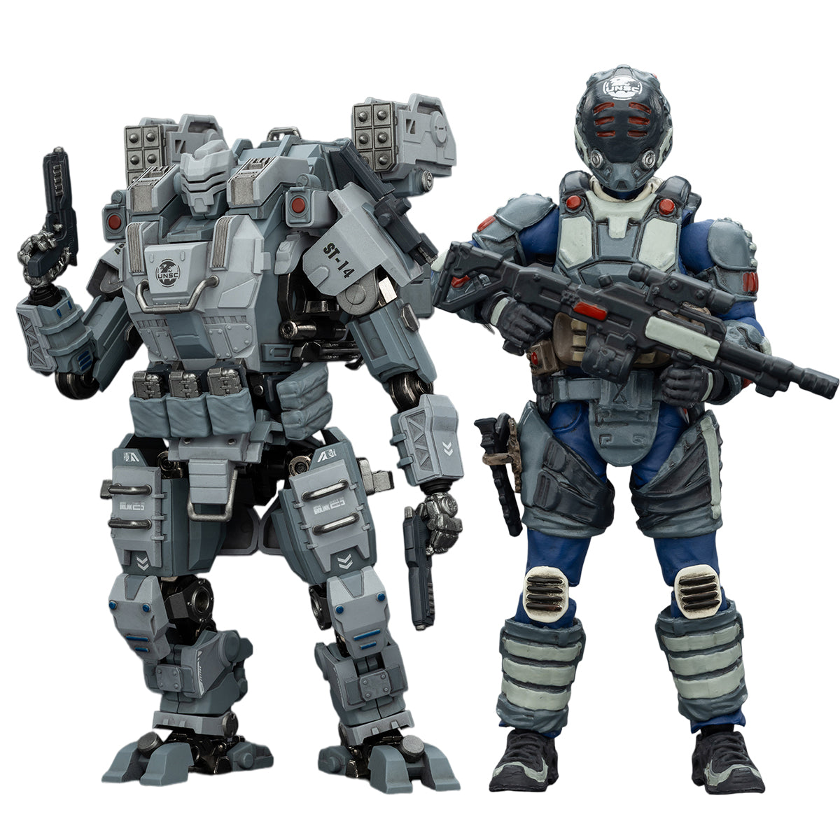 JOYTOY APOC Series Sky Tempest Fire Strike Mech ST-8614  + UNSC Breacher Benjamin JT03400 +JT02427 1/25 Scale Action Figure
