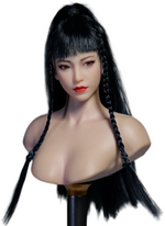 YMTOYS Asian Female Head Sculpt Huali (YMT102B) Realistic Beauty Headplay with Rooted Hair 1/6 Scale fit Action Figure
