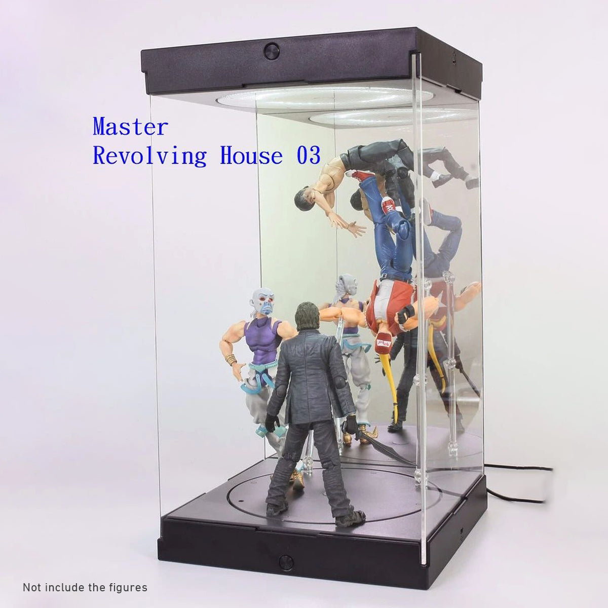 LEGEND STUDIO Rotating Display Case with Lights Black Color