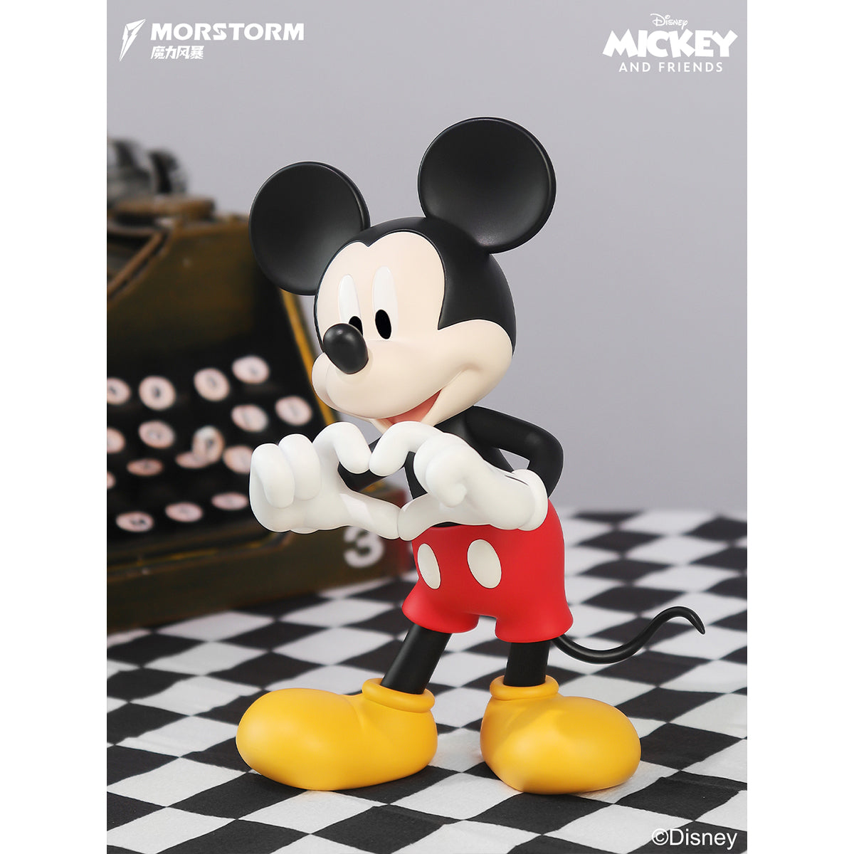 MORSTORM Disney 100th Anniversary Series Classic Color Heart-Hand Mickey Art Statue