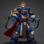 JOYTOY Ultramarines Marneus Calgar Chapter Master con armadura MKX Gravis y guanteletes de Ultramar Figuras de acción