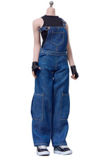 Cdtoys Female Figure Doll Clothes: Denim Suspender Jeans For Female 12-inch Action Figure
