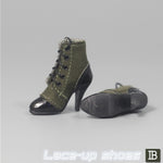 ZYTOYS, Female Doll Mid-tube Lace-up High Heel Shoes, Doll Accessory for 12-inches Action Figurine