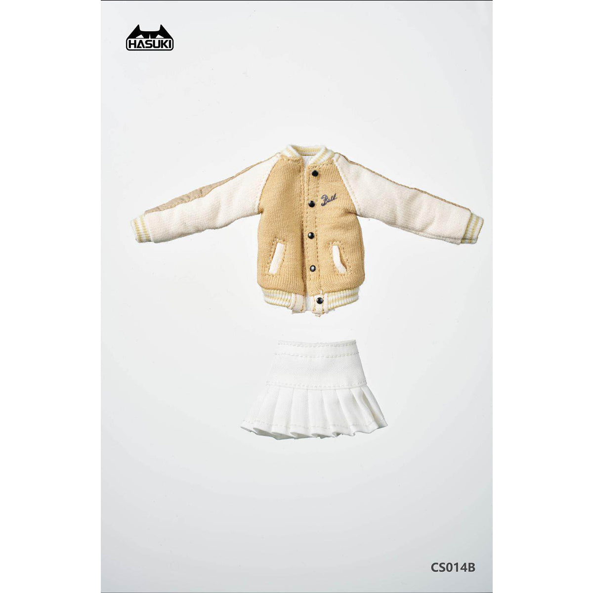 HASUKI Baseball Jacket and Pleated Skirt Set 1/12 Scale Mecha Lady Clothing Pack CS014 Doll Clothes Accessory Fit Action Figure