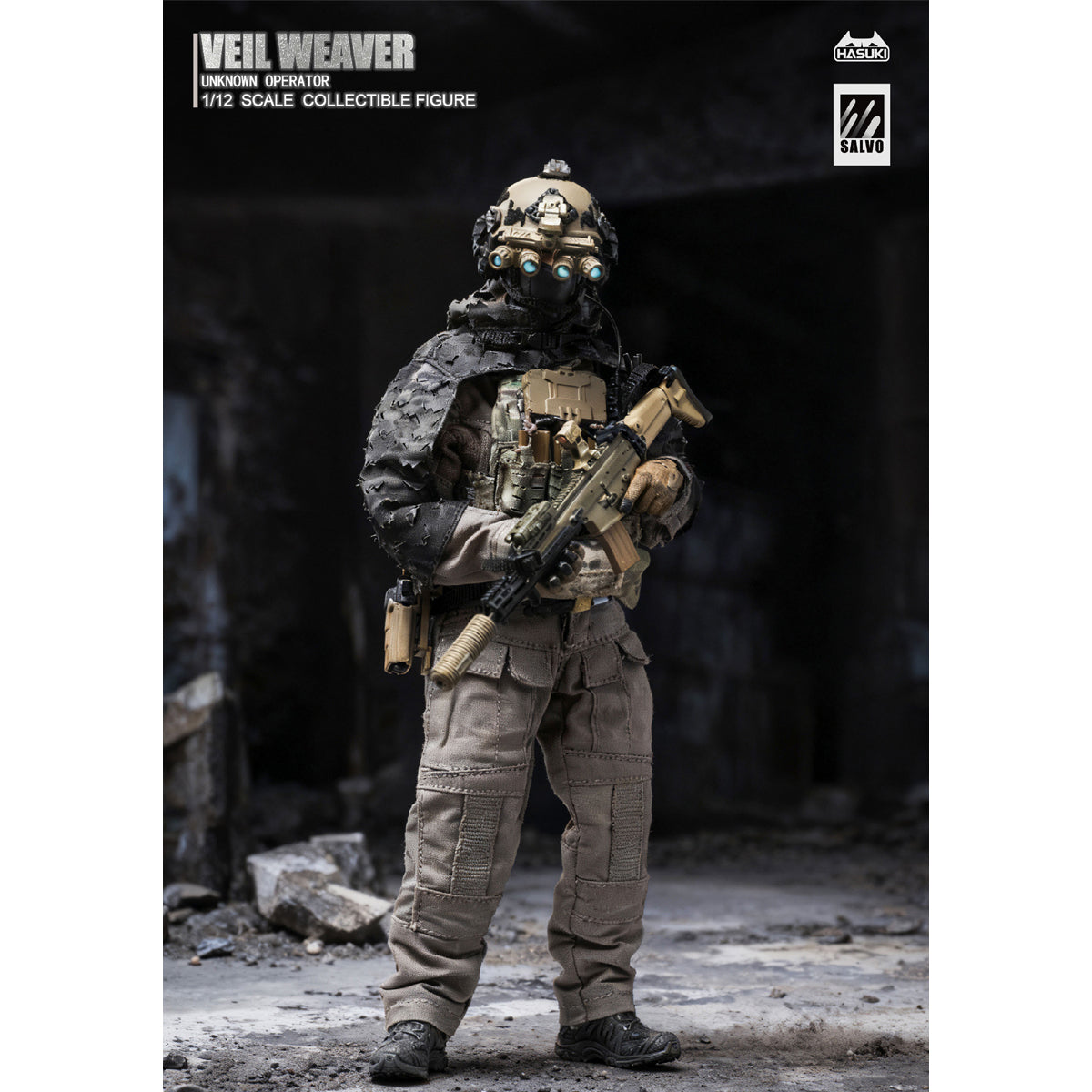 HASUKI SA04 Veil Weaver Unknown Operator 1/12 Scale Action Figure & WM-07 Reconnaissance Enhancement Kit