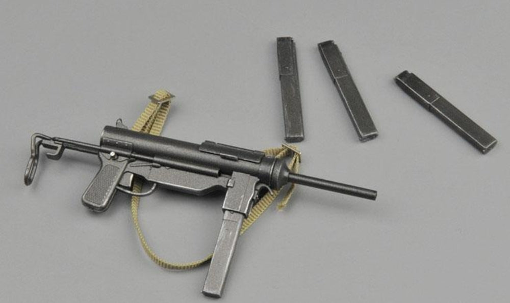 ZYTOYS 1/6 Scale M3 Submachine Gun Grease Gun Model ZY2005 Action Figure Accessory with Silencer and Magazines