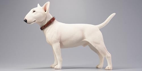 HiPlay JXK Collectible Dog Figure: Bull Terrier, Expertly Hand-Painted, Lifelike, Safe Resin, 1:6 Scale Miniature Animal Figurine