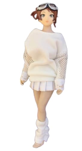 1/12 Scale Female Figure Doll Clothes: Hoodie Sweatshirt Skirt Set