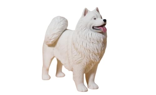 HiPlay JXK Collectible Dog Figure: Samoyed, Expertly Hand-Painted, Lifelike, Safe Resin, 1:6 Scale Miniature Animal Figurine JXK143A