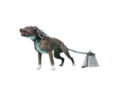 HiPlay JXK Collectible Dog Figure: American Pit Bull Terrier, Expertly Hand-Painted, Lifelike, Safe Resin, 1:6 Scale Miniature Animal Figurine JXK129A