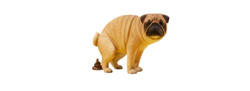 HiPlay JXK Collectible Dog Figure: Pug Half Squat, Expertly Hand-Painted, Lifelike, Safe Resin, 1:6 Scale Miniature Animal Figurine JXK122A