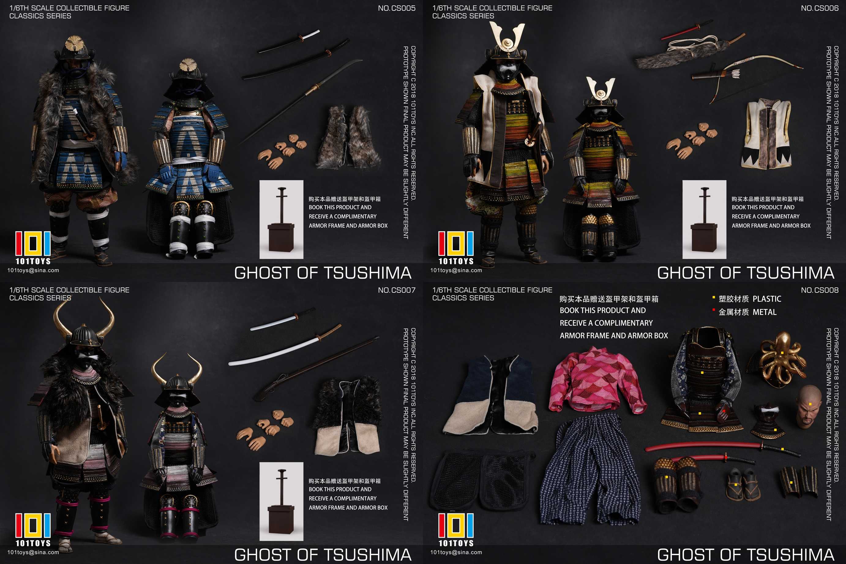 101TOYS Classics Series Ghost of Tsushima Samurai 1/6 Scale Collectible Action Figure Set