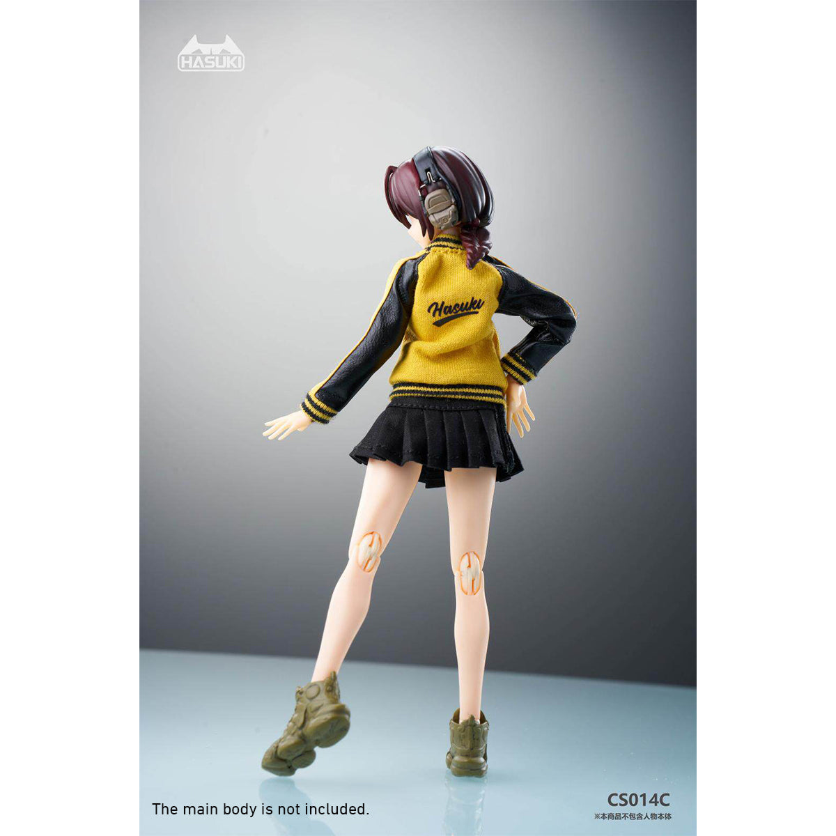 HASUKI Baseball Jacket and Pleated Skirt Set 1/12 Scale Mecha Lady Clothing Pack CS014 Doll Clothes Accessory Fit Action Figure