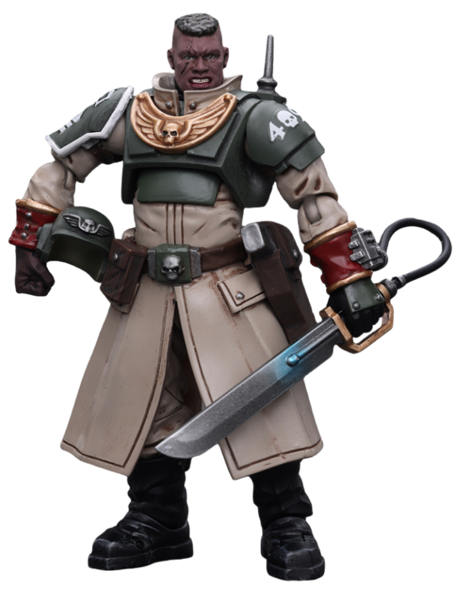 HiPlay JoyToy Warhammer 40K Collectible Figure: Astra Militarum Cadian Command Squad Commander with Power Sword 1:18 Scale Action Figures JT7905