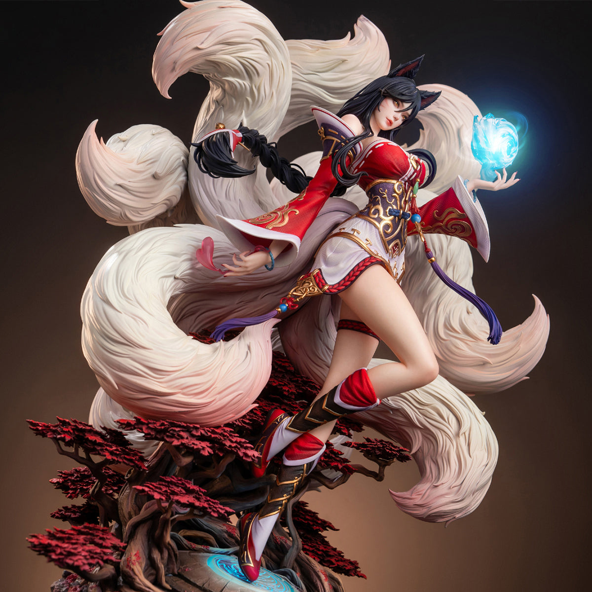 JIMEI PALACE League of Legends - Nine-Tailed Fox Ahri Art Statue