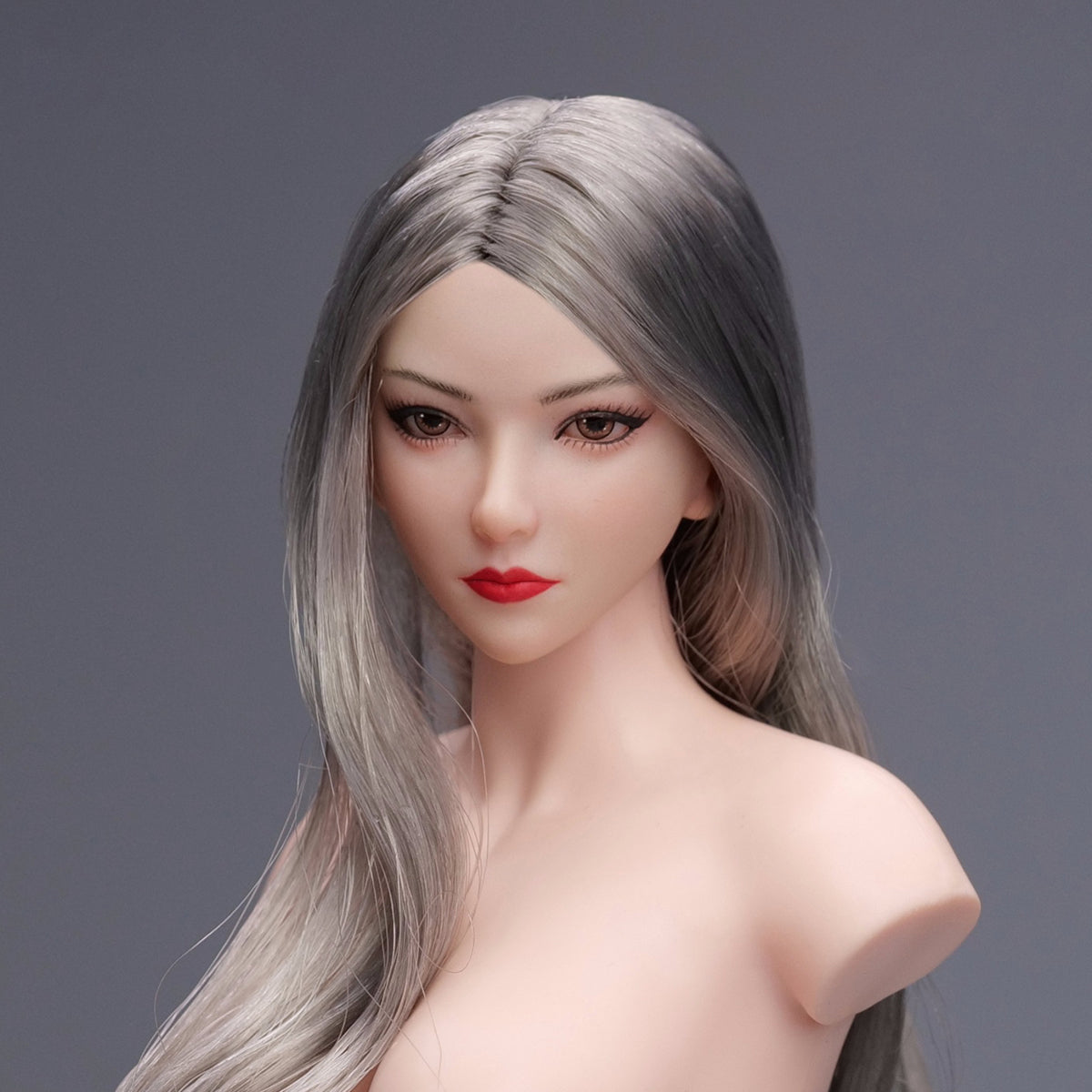 YMTOYS 1/6 Scale Figure Head Sculpt: Asian Female Head Sculpt - Young Koi, Movable Eyes, 12-inch Miniature