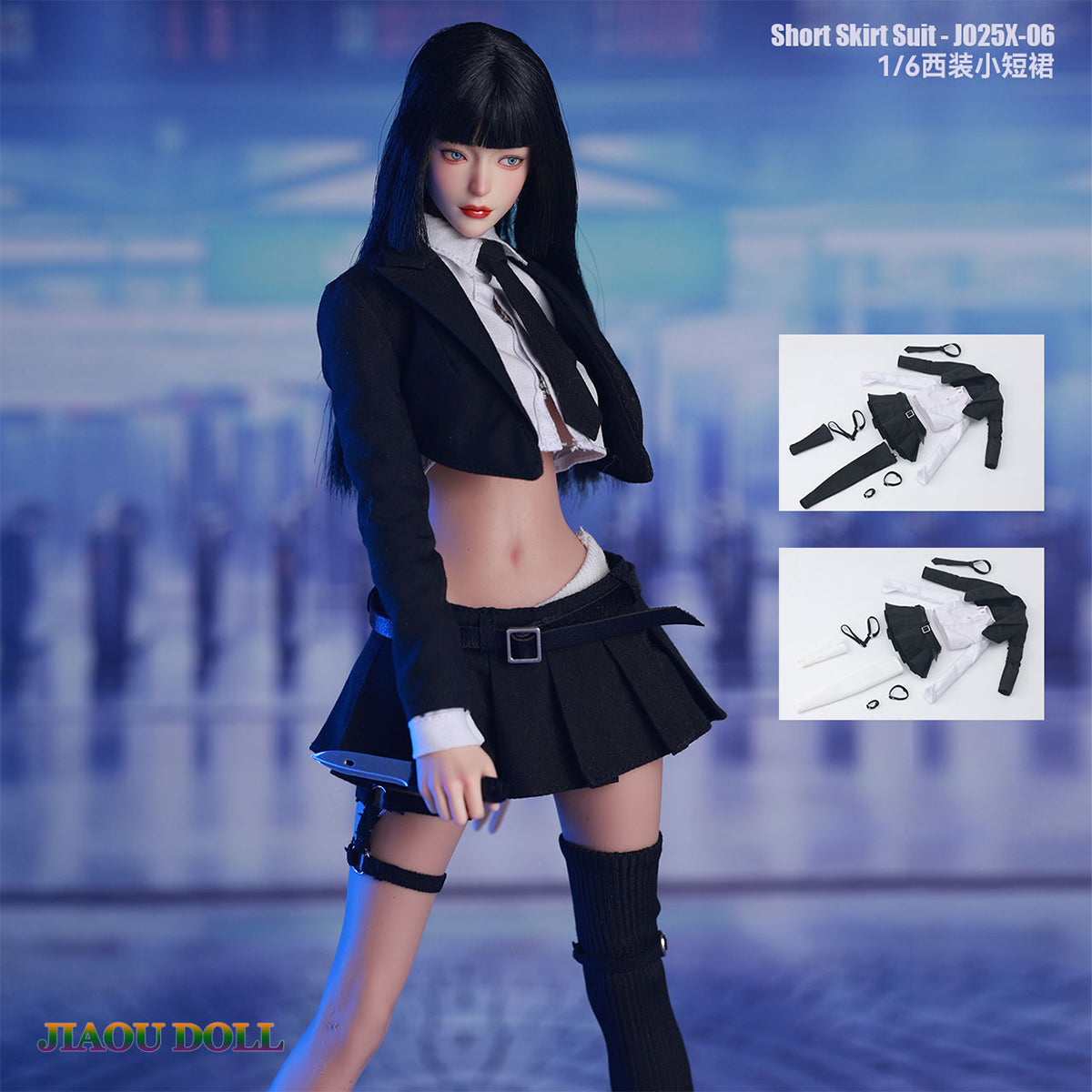 JIAOU DOLL Suit Short Skirt with Long and Short Socks Doll Clothes Accessory Fit 1/6 Scale 12-inches Figure