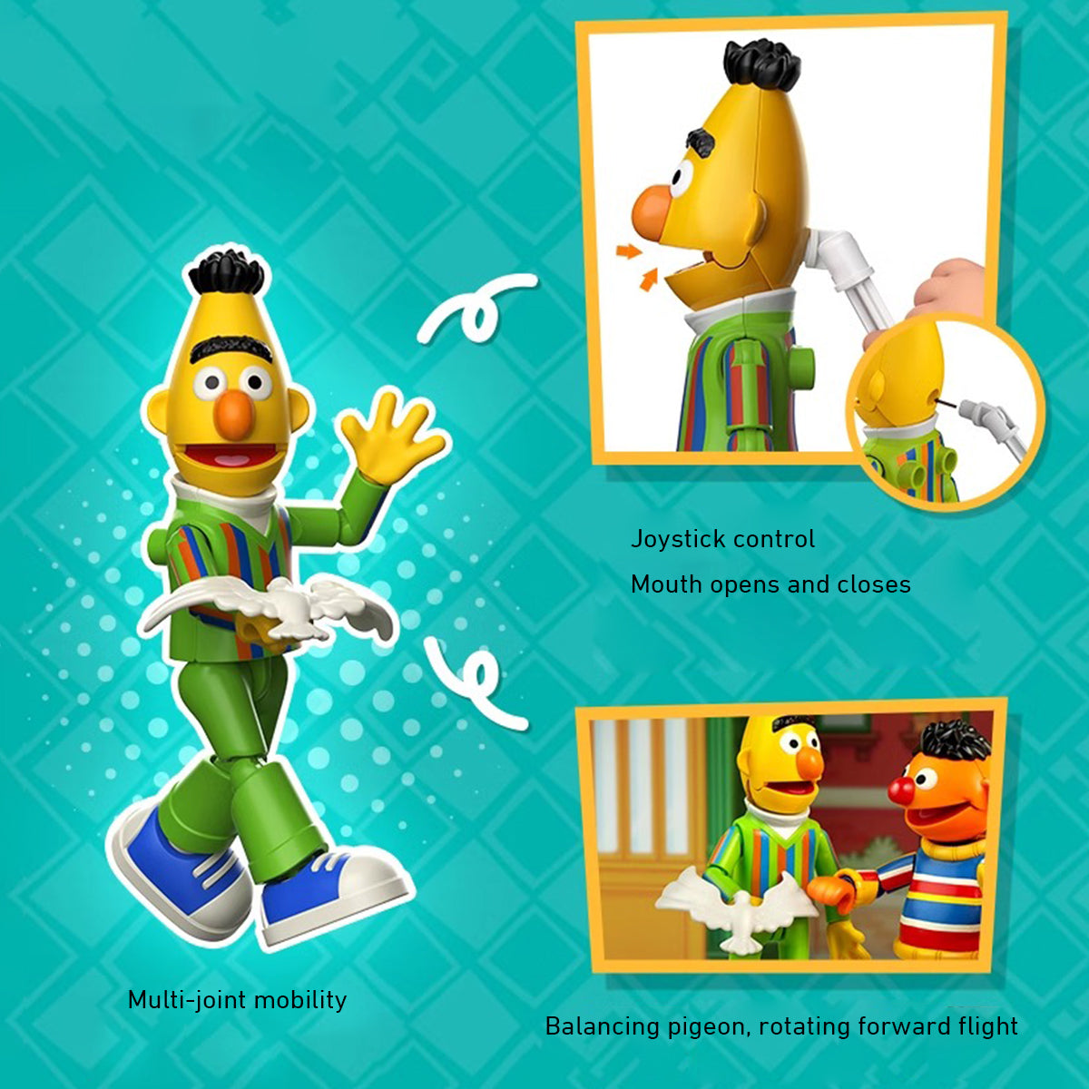 BLOKEES, Series 2 Sesame Street Partners Magical Edition Oscar/Ernie/Bert Action Figure