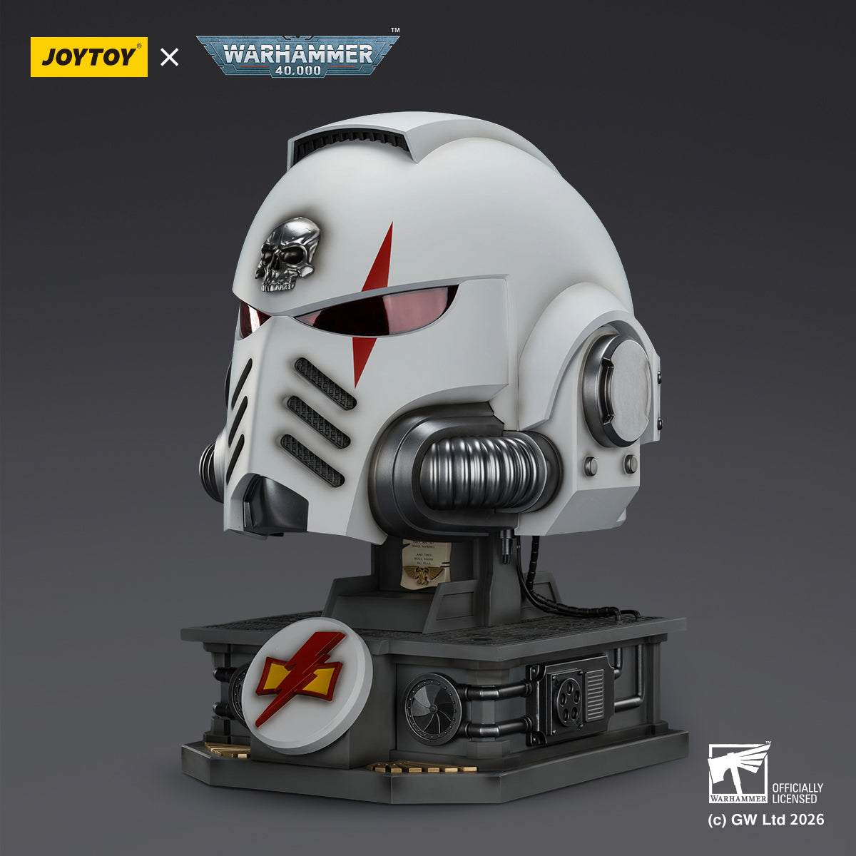 JOYTOY Warhammer 40,000 White Scars MkX Helmet & Display Stand 1/1 Scale Helmet Replica