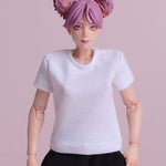 Vêtements de poupée ATStory : T-shirt blanc à manches longues et courtes pour figurine de collection de 15 cm