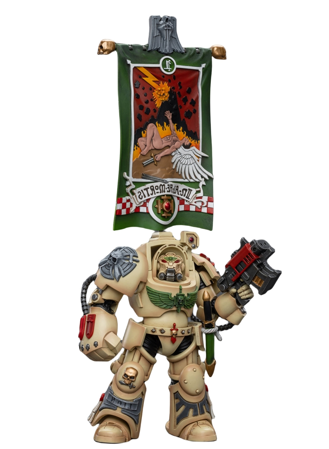 HiPlay JoyToy JT9176 40K Collectible Figure: Dark Angels Deathwing Ancient with Company Banner 1:18 Scale Action Figures