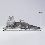 LIEJI, Silver Tiger Maine Coon, Static Expertly Hand-Painted Lifelike, 1/6 Scale Animal Figurine
