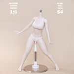 PDTOYS Seamless Platinum Silicone Standard Female Body S4 Integrated Hands & Feet Pale Skin with Body Makeup Articulated Fingers