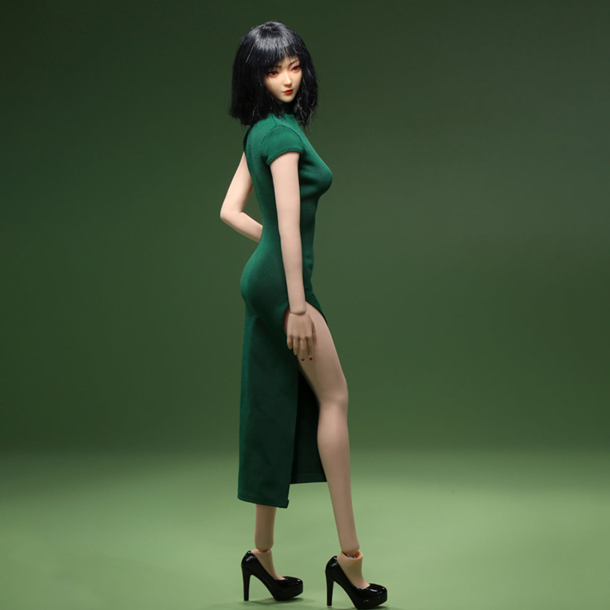 JLAOU DOLL Figure Doll Clothes: Green Cheongsam Dress For Action Figure