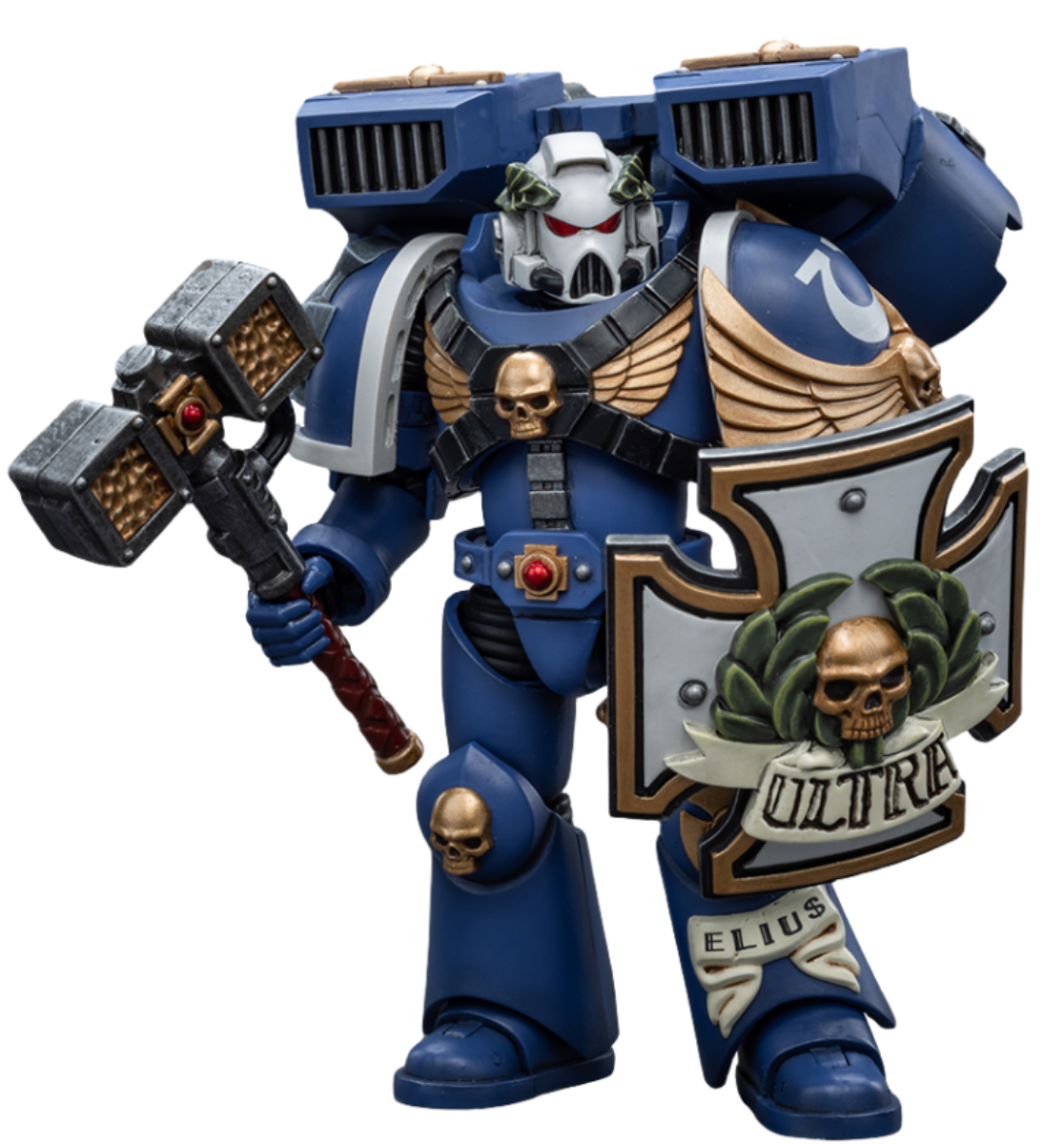 HiPlay JoyToy Warhammer 40K Collectible Figure: Ultramarine Vanguard Veteran with Thunder Hammer and Storm Shield 1:18 Scale Action Figures (Thunder Hammer and Storm Shield JT8032)