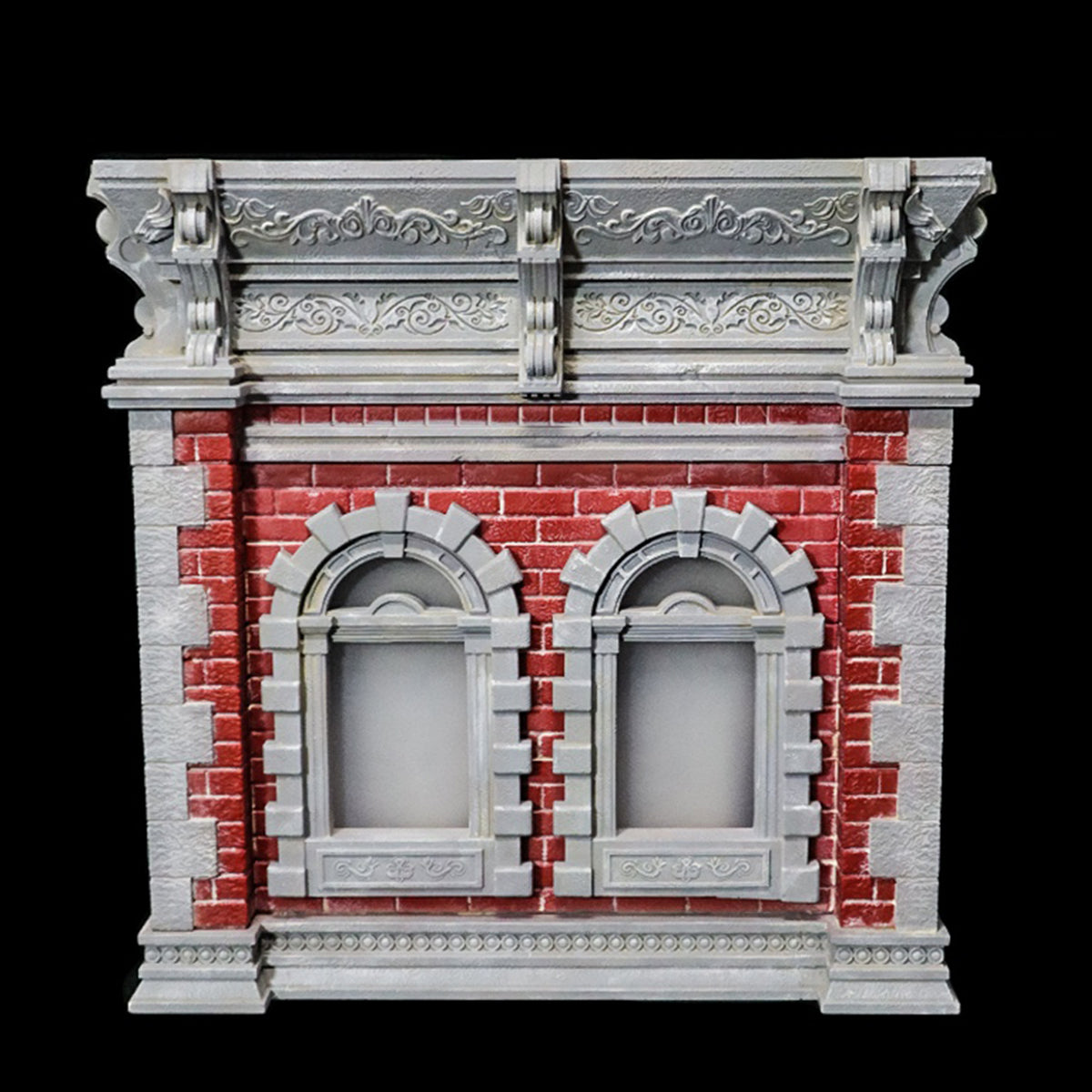 Base de escena de pared blanca y roja de la serie de construcción de dioramas de GT Mini Toys