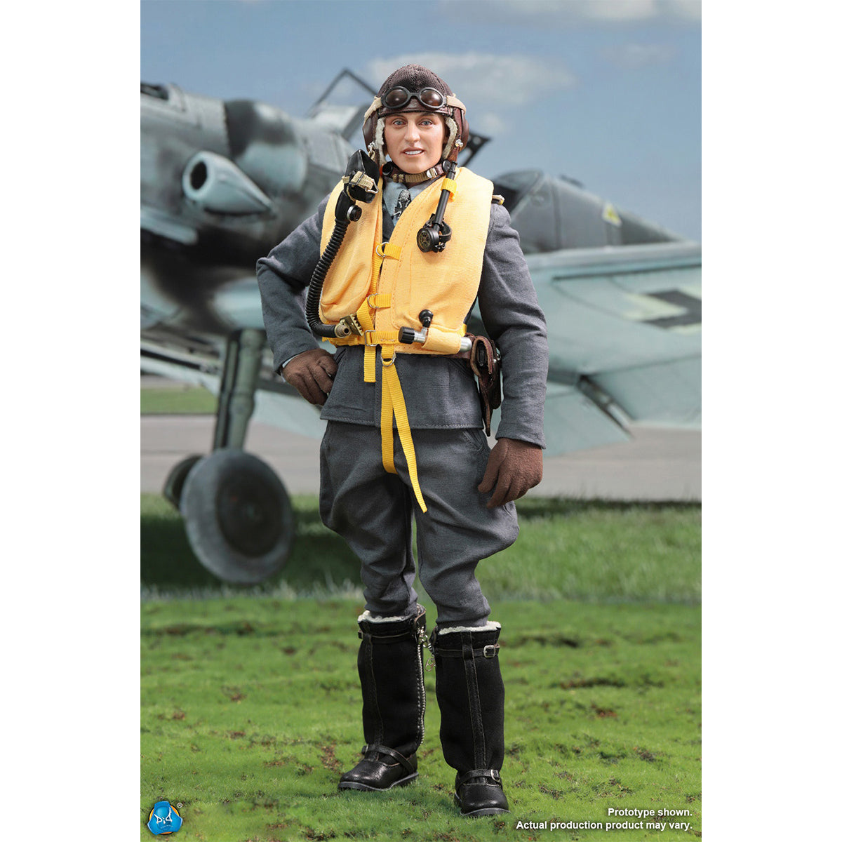 DID D80190 WWII Luftwaffe Ace Pilot Erich Hartmann with Fighter Cockpit Scene 1/6 Scale Action Figure