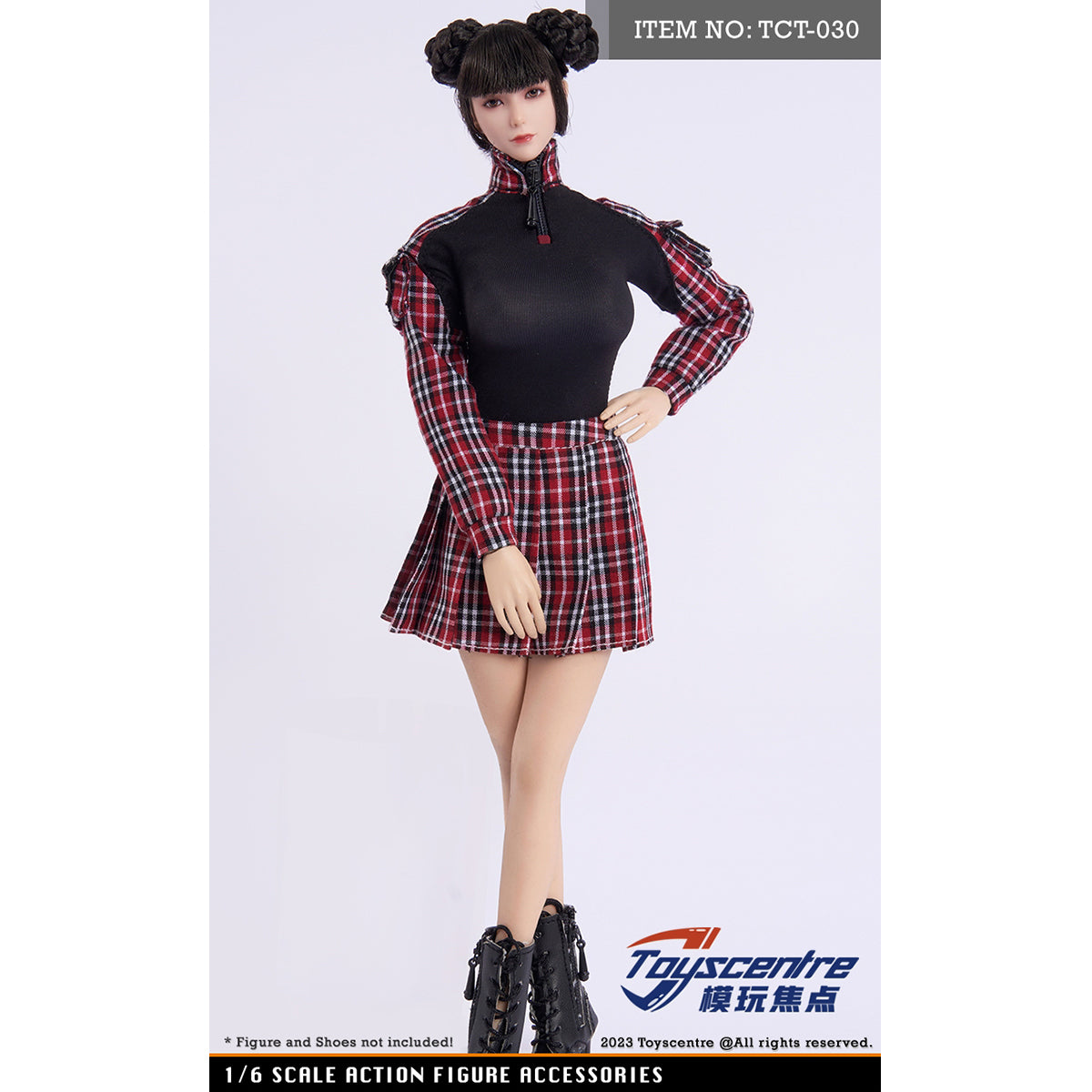 Toyscentre, Female Plaid Tops JK Skirt, Doll Clothes Accessory for 12-inches Action Figurine