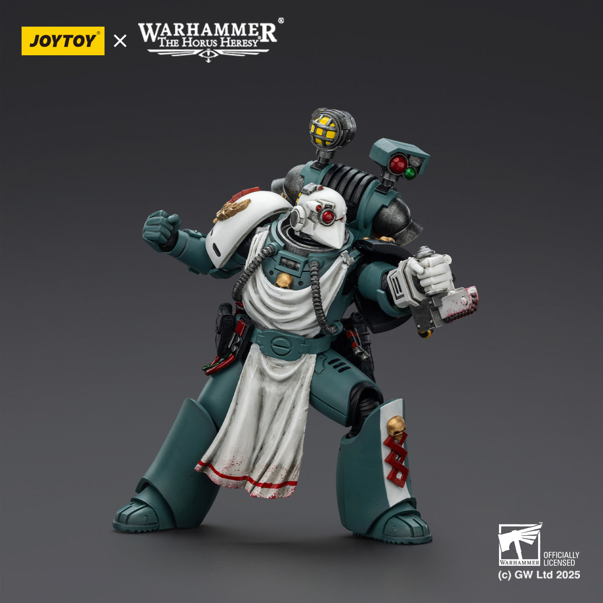 JOYTOY Imperial Fists Legion Apothecary/Sons of Horus Legion Apothecary & Legion Champion & Cataphractii Praetor with Combi-Melta and Power Maul 1/18 Scale Action Figure
