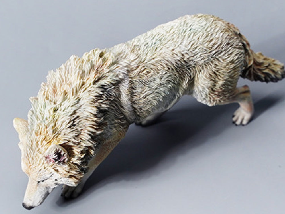 JXK Collectible Wolf Figure: North American Gray Wolf, Expertly Hand-Painted, Lifelike, Safe Resin, 1:6 Scale Miniature Animal Figurine