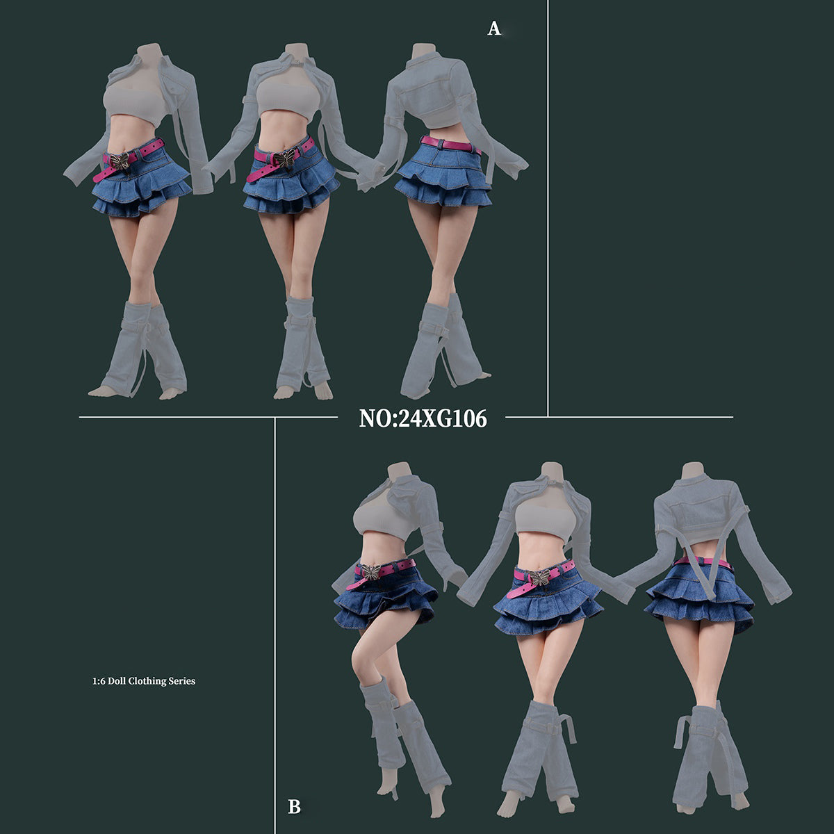 VSTOYS Trendy Denim Suit Ver.24XG106 For Action Figures